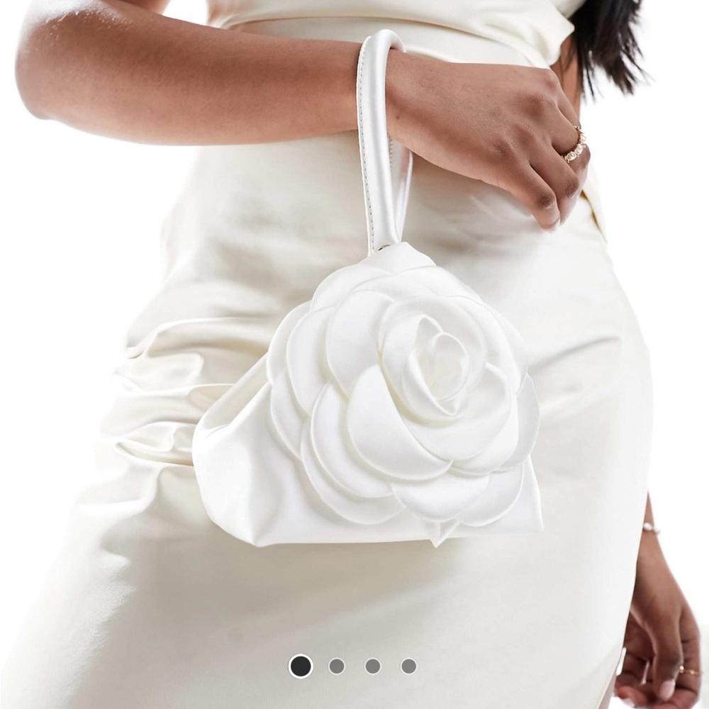 Ever New Bridal rosette pouch bag in ivory